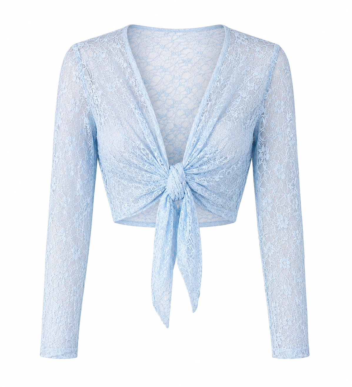 Women’s Floral Lace Tie Front Crop Top