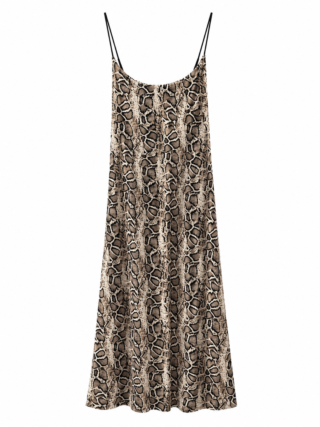 Women’s Snake Print Slip Midi Dress